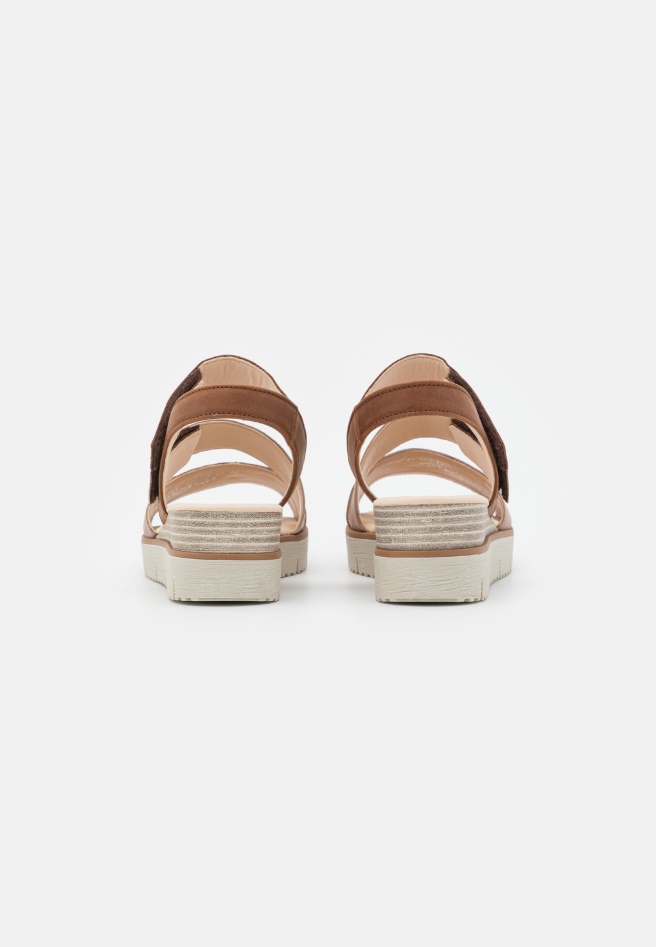 Rabbit/Silk/Peanut Gabor Platform Sandals