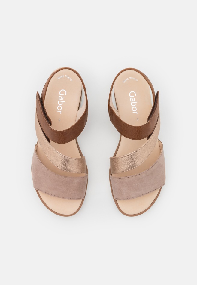 Rabbit/Silk/Peanut Gabor Platform Sandals