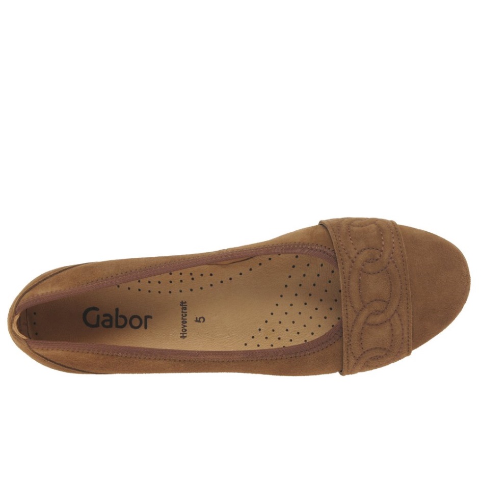 Resemblance Ladies Shoes Gabor New Whiskey Suede