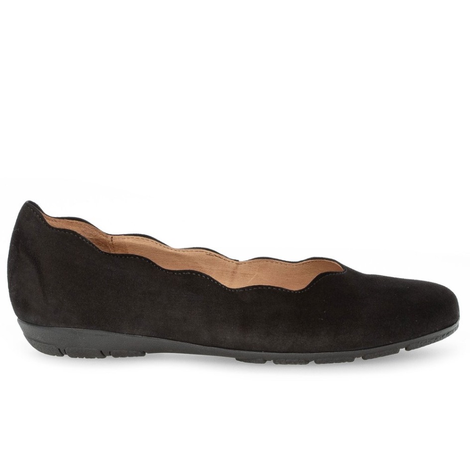 Resist Ladies Shoes Black Suede Gabor