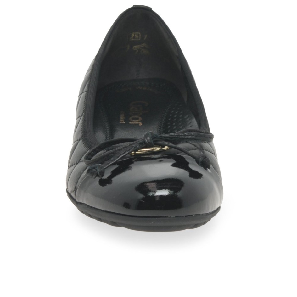 Snowdrop Ladies Ballet Pumps Gabor Black/Patent