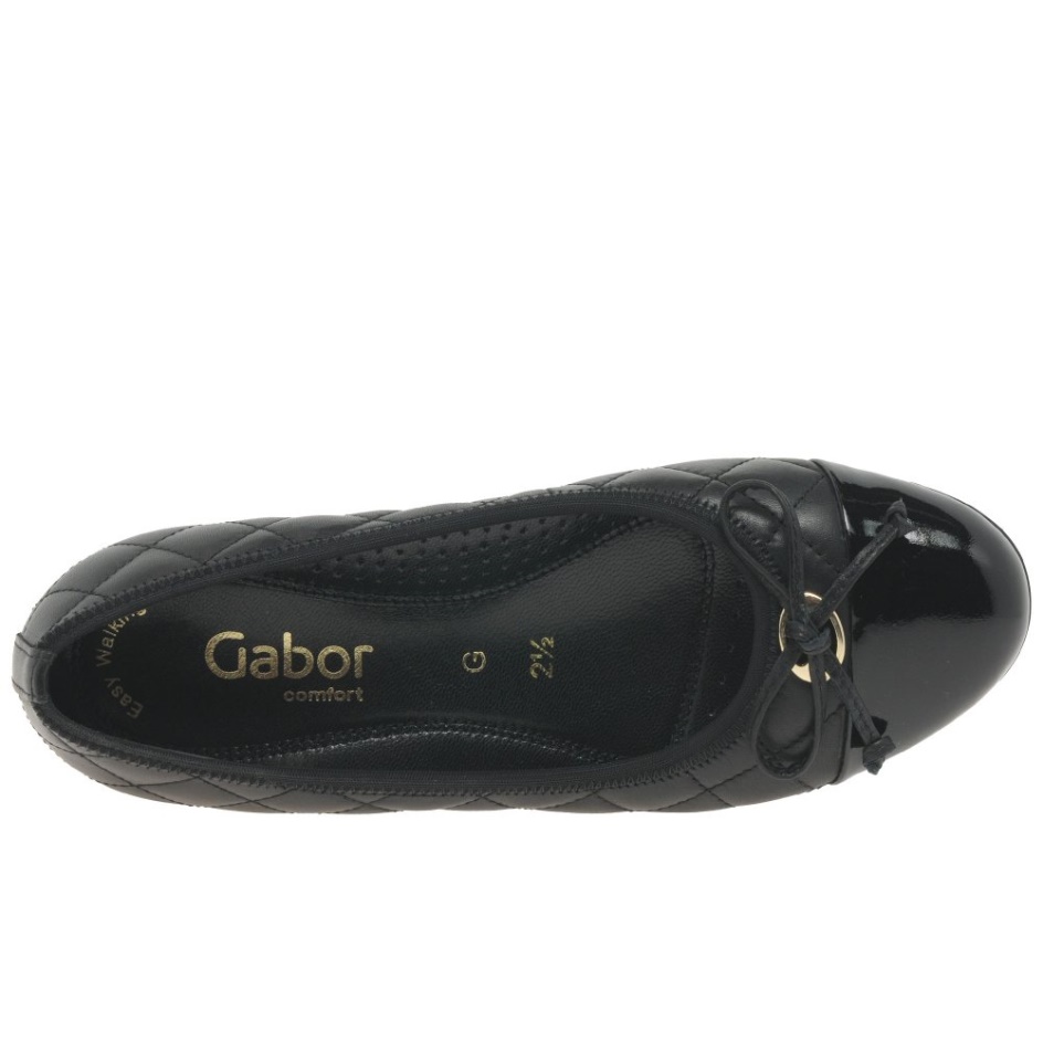 Snowdrop Ladies Ballet Pumps Gabor Black/Patent