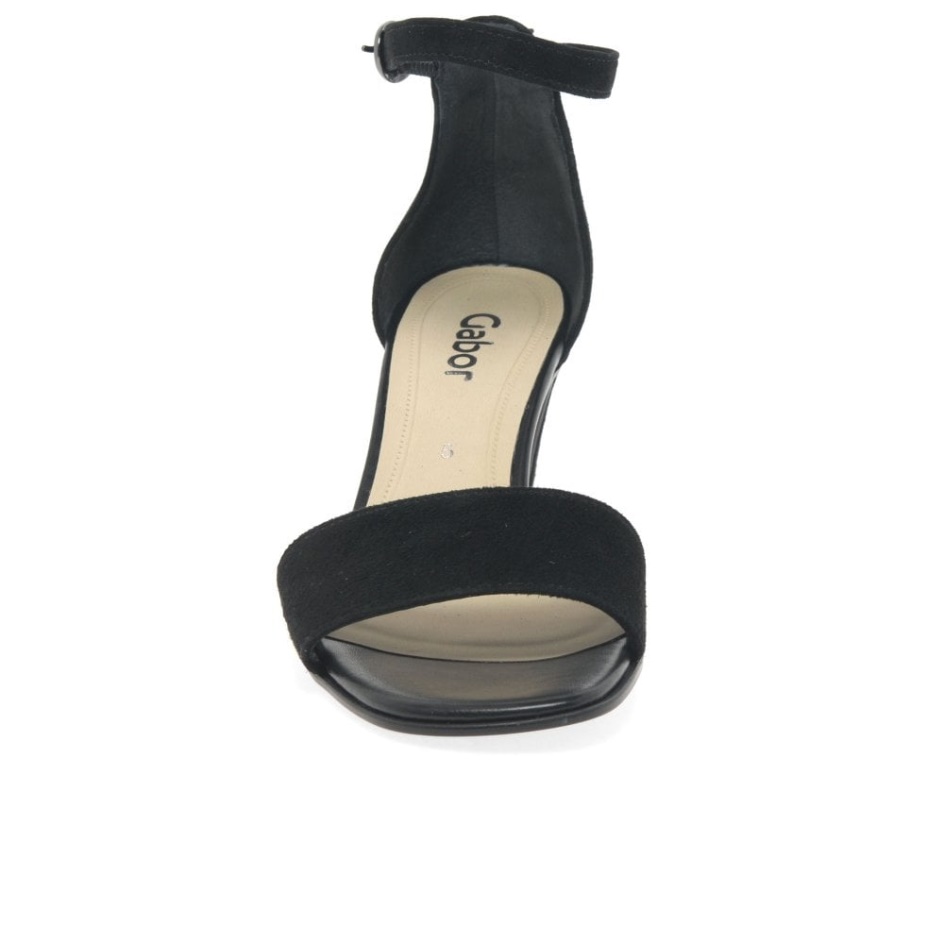 Unicorn Womens High Heeled Sandals Black Suede Gabor