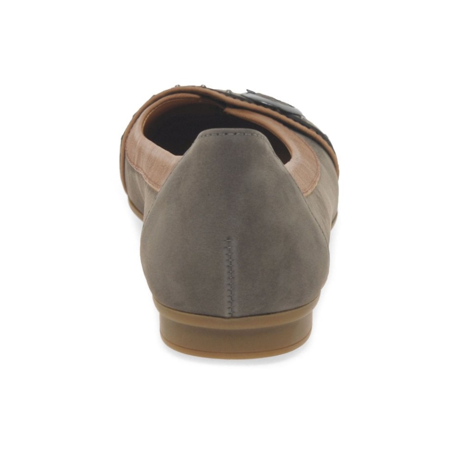 Wallaby/Cognac Gabor Michelle Womens Casual Stud Buckle Pumps