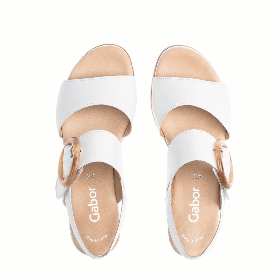 Wedge Ankle Strap Sandal White Gabor