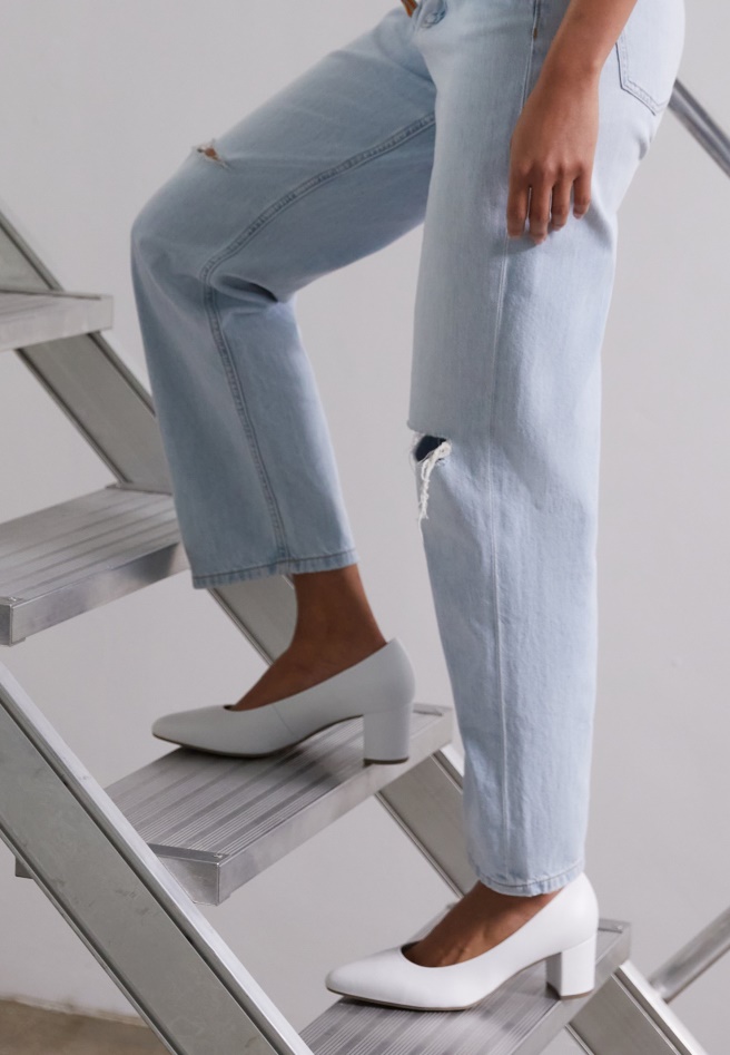 White Gabor Classic Heels