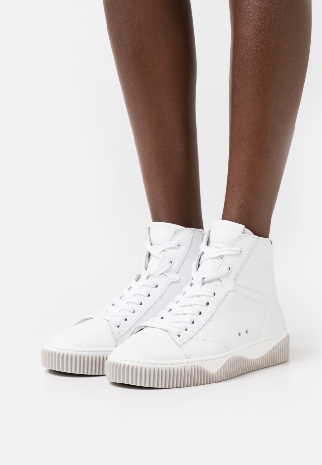White Gabor High-Top Trainers