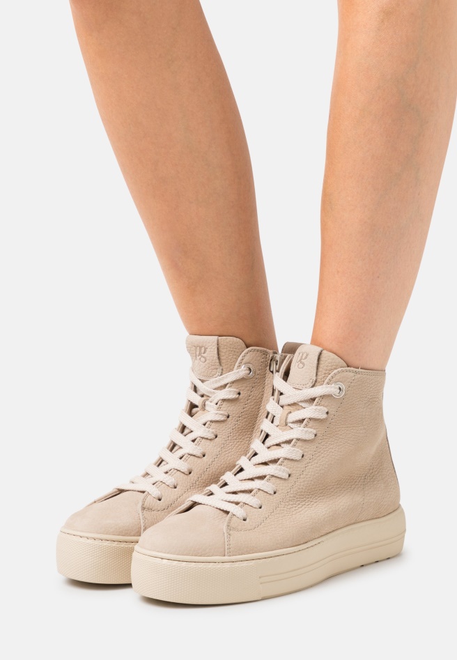 White Gabor High-Top Trainers