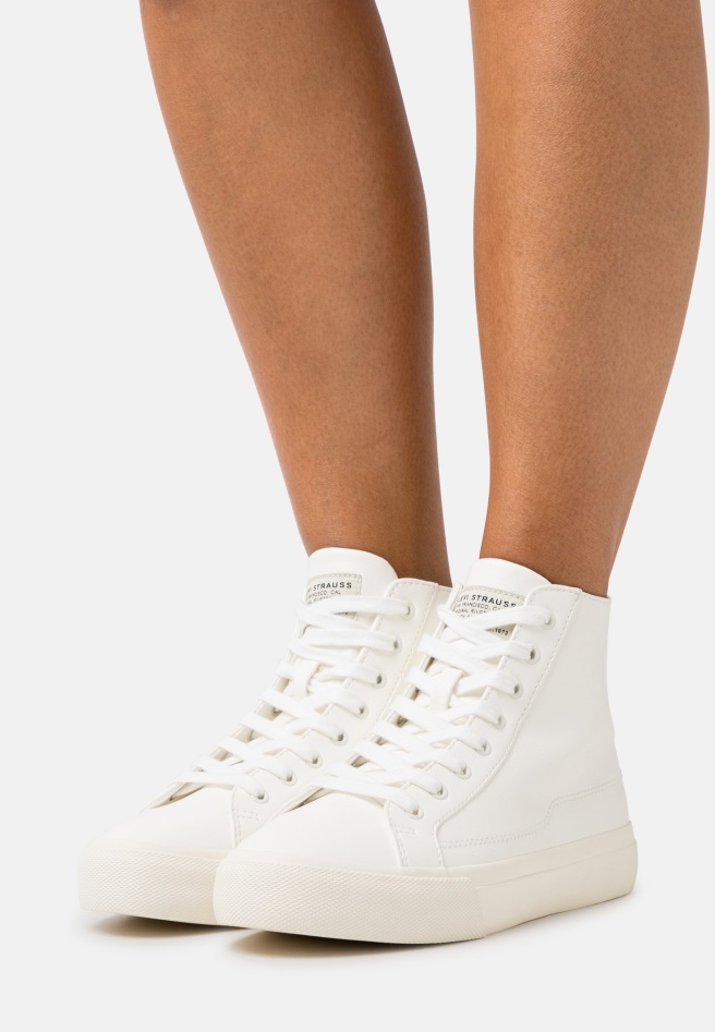 White Gabor High-Top Trainers
