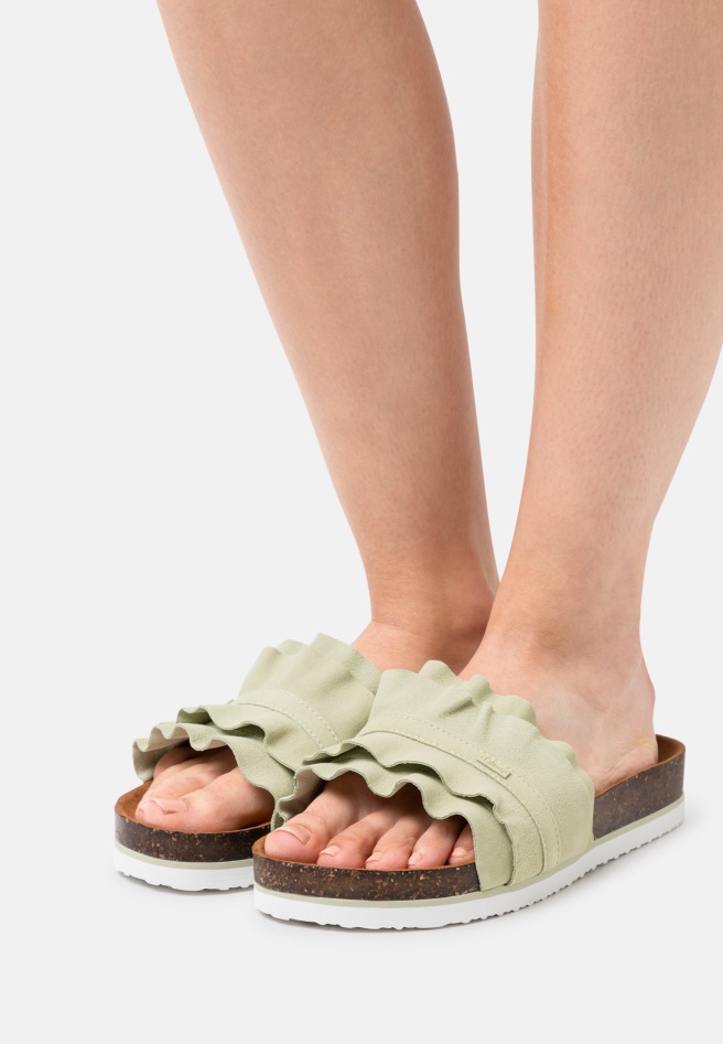 White Gabor T-Bar Sandals