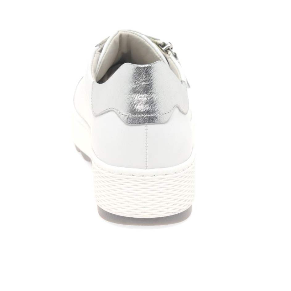 White/Silver Gabor Quench Womens Casual Trainers