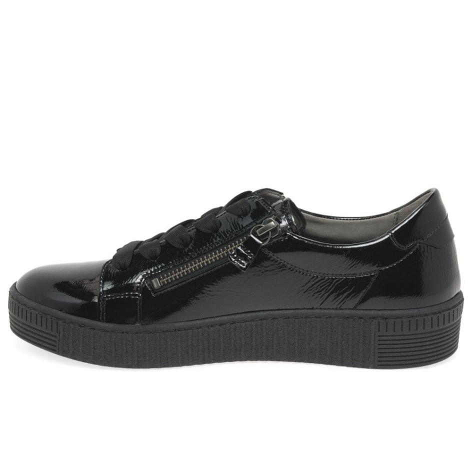 Wisdom Womens Casual Shoes Black Patent Gabor
