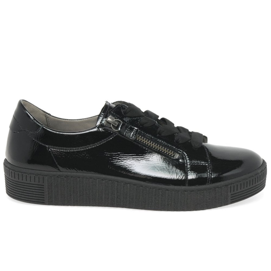 Wisdom Womens Casual Shoes Black Patent Gabor