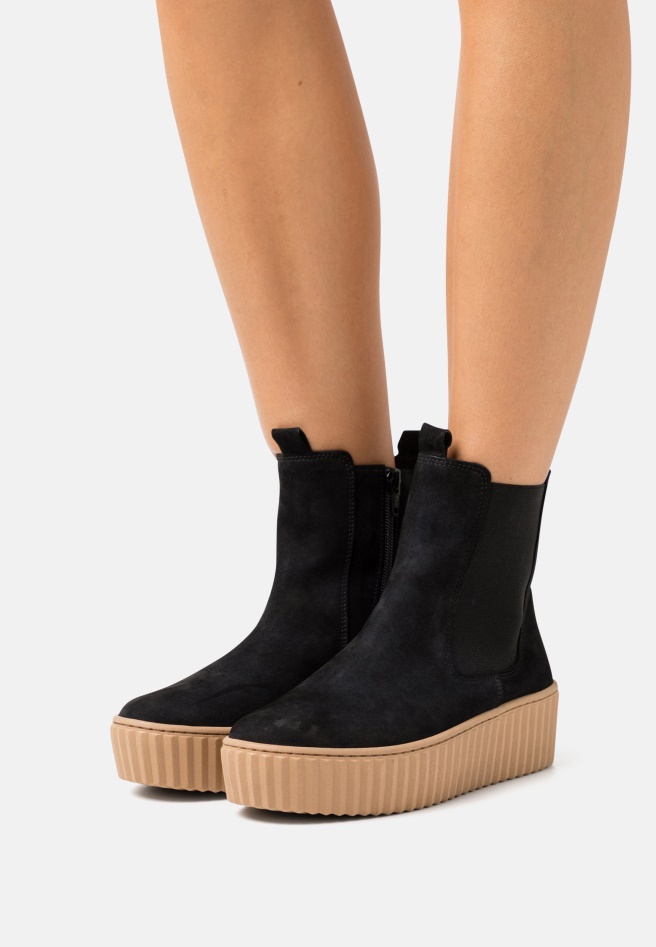 Women Platform Ankle Boots Black Gabor