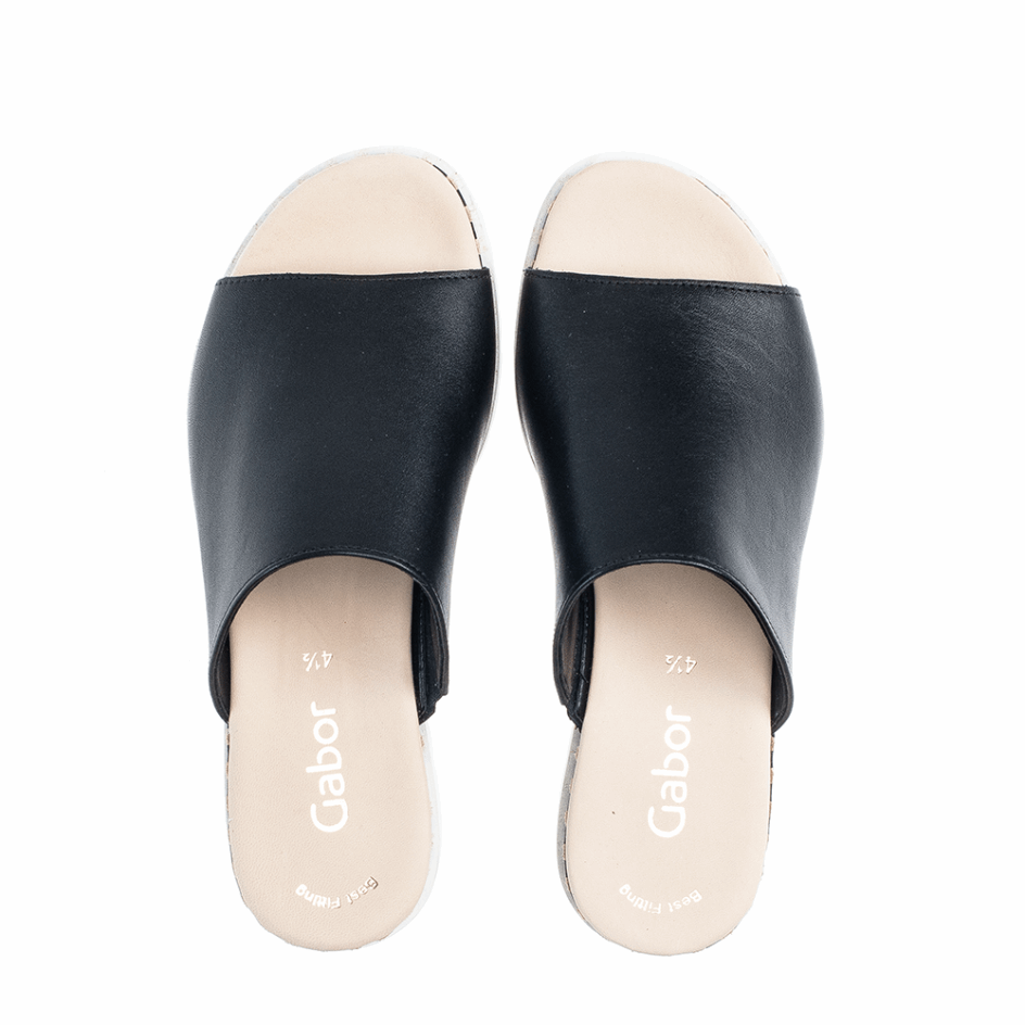 Black/Natural Gabor Platform Slipon Sandal