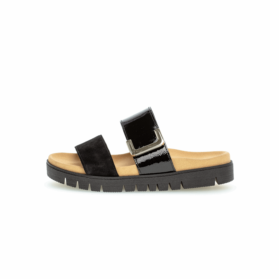 Black Slipon Sandal Gabor