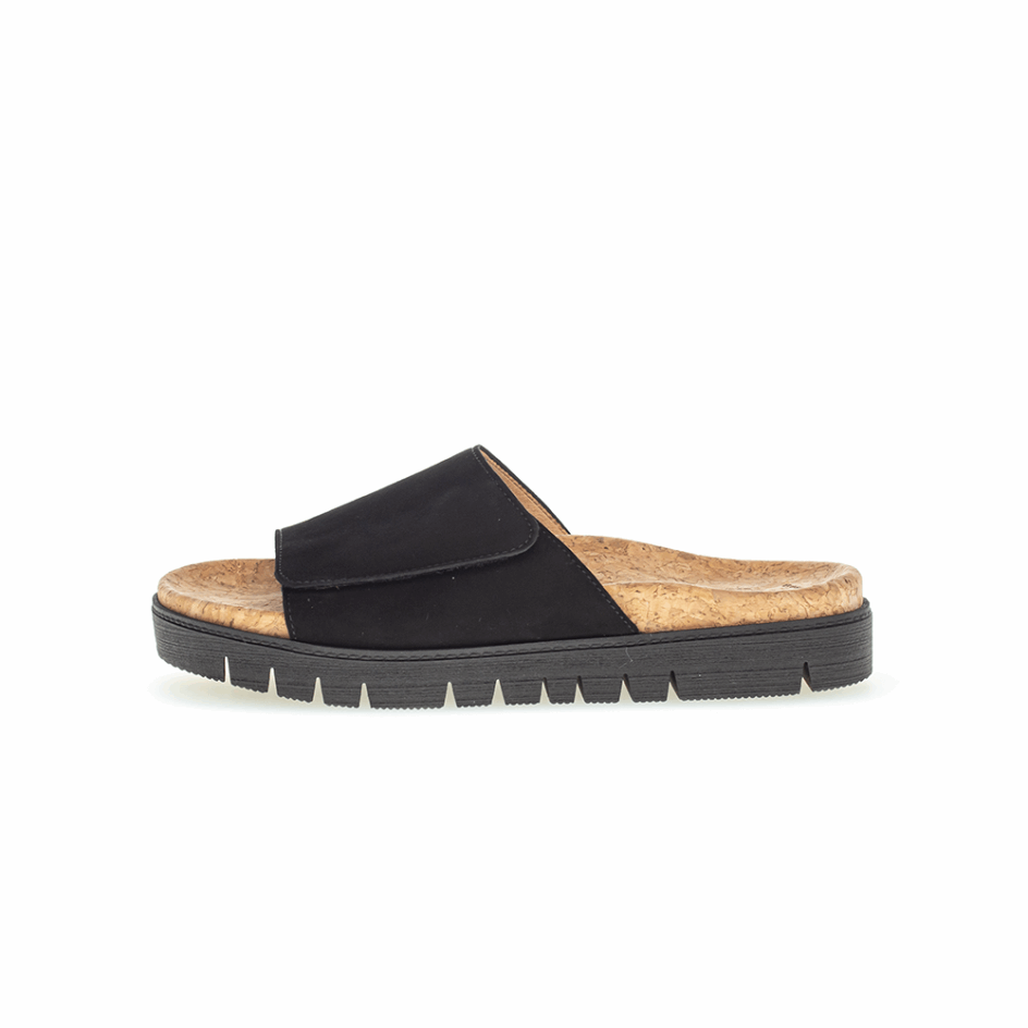 Gabor Black Slipon Sandal