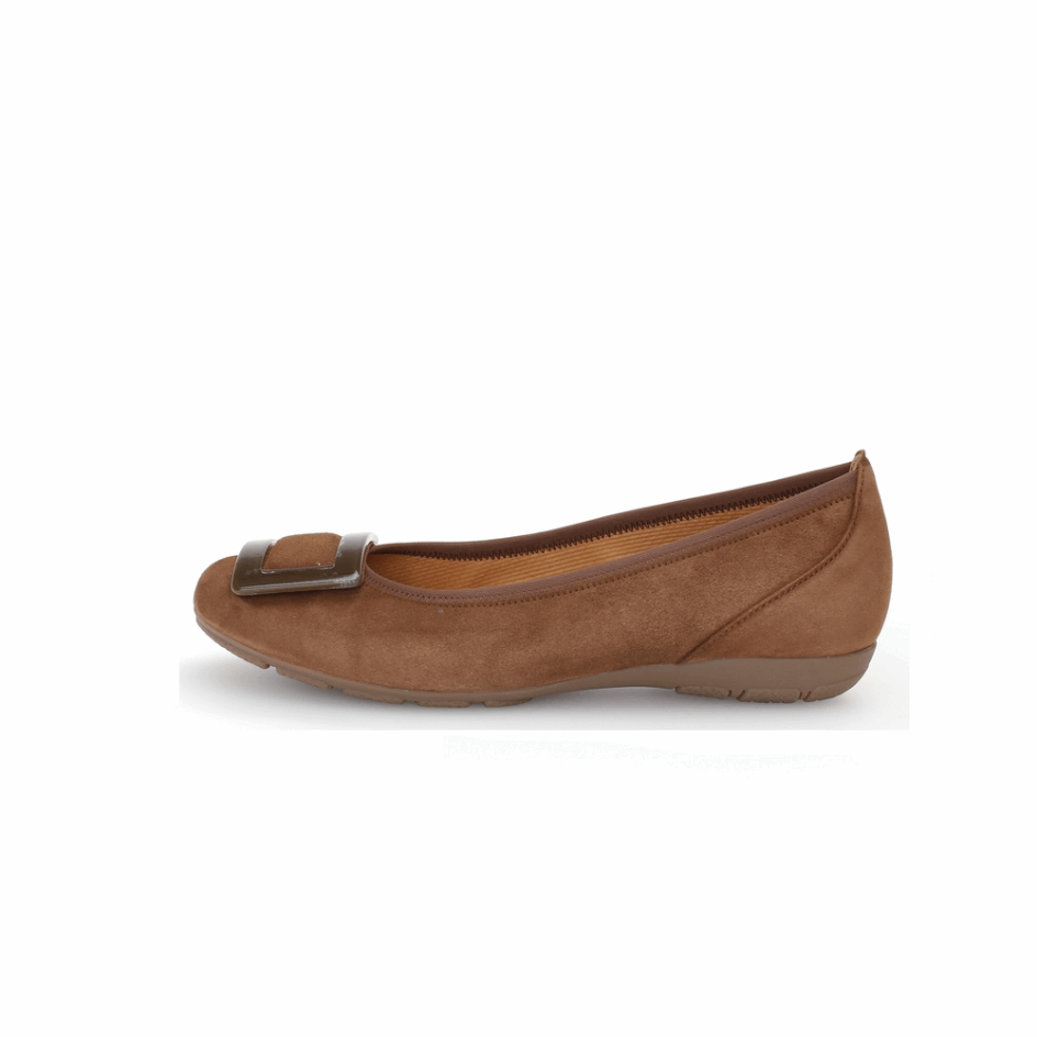 Gabor Buckle Ballet Flat Whisky