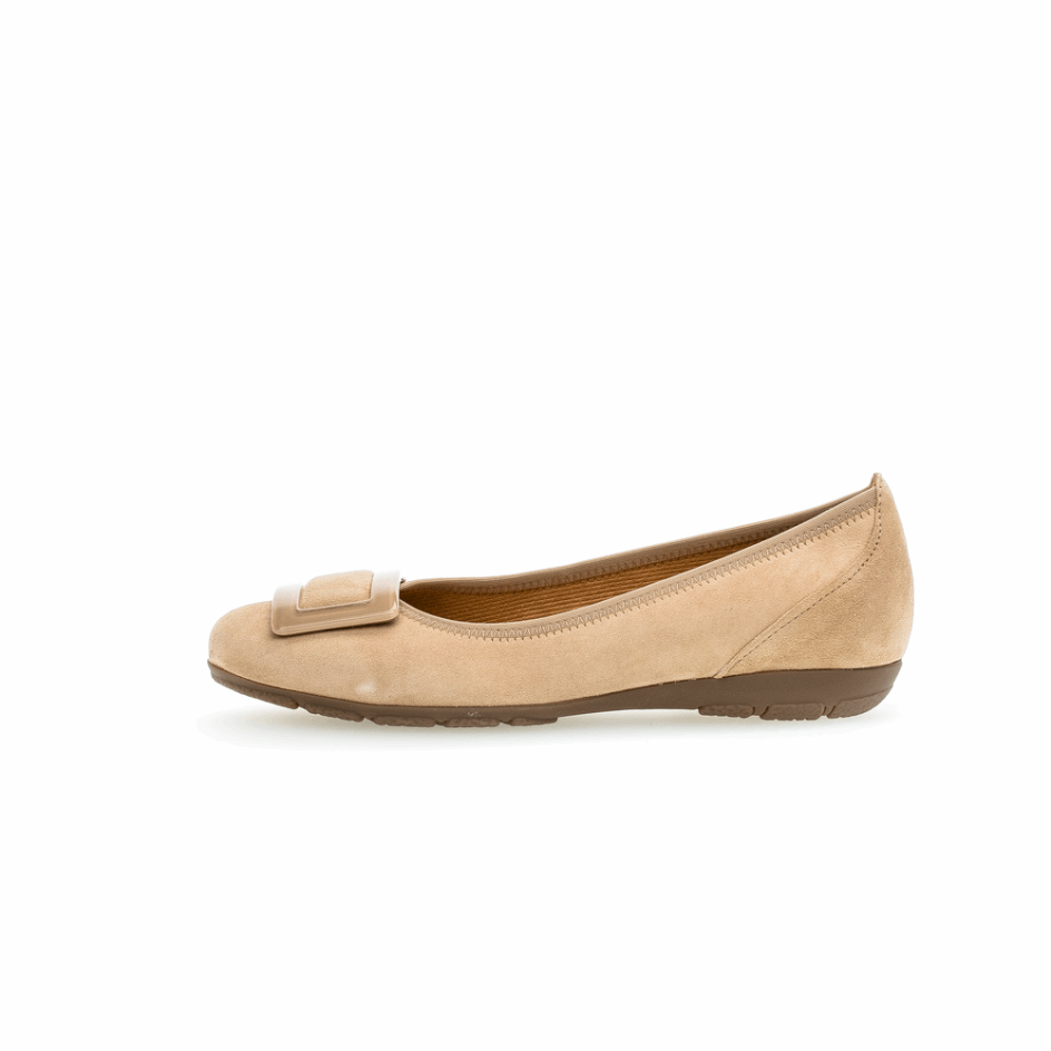 Gabor Caramel Buckle Ballet Flat