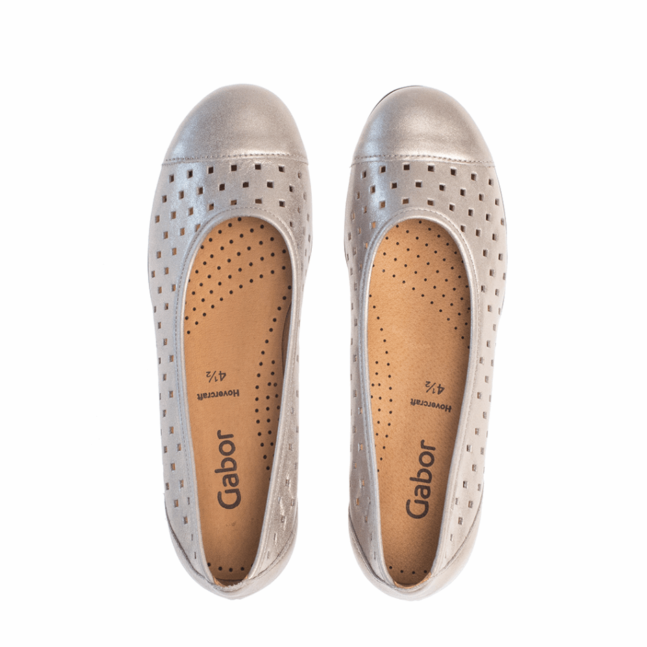 Metallic Gold Perf. Balletflat Gabor