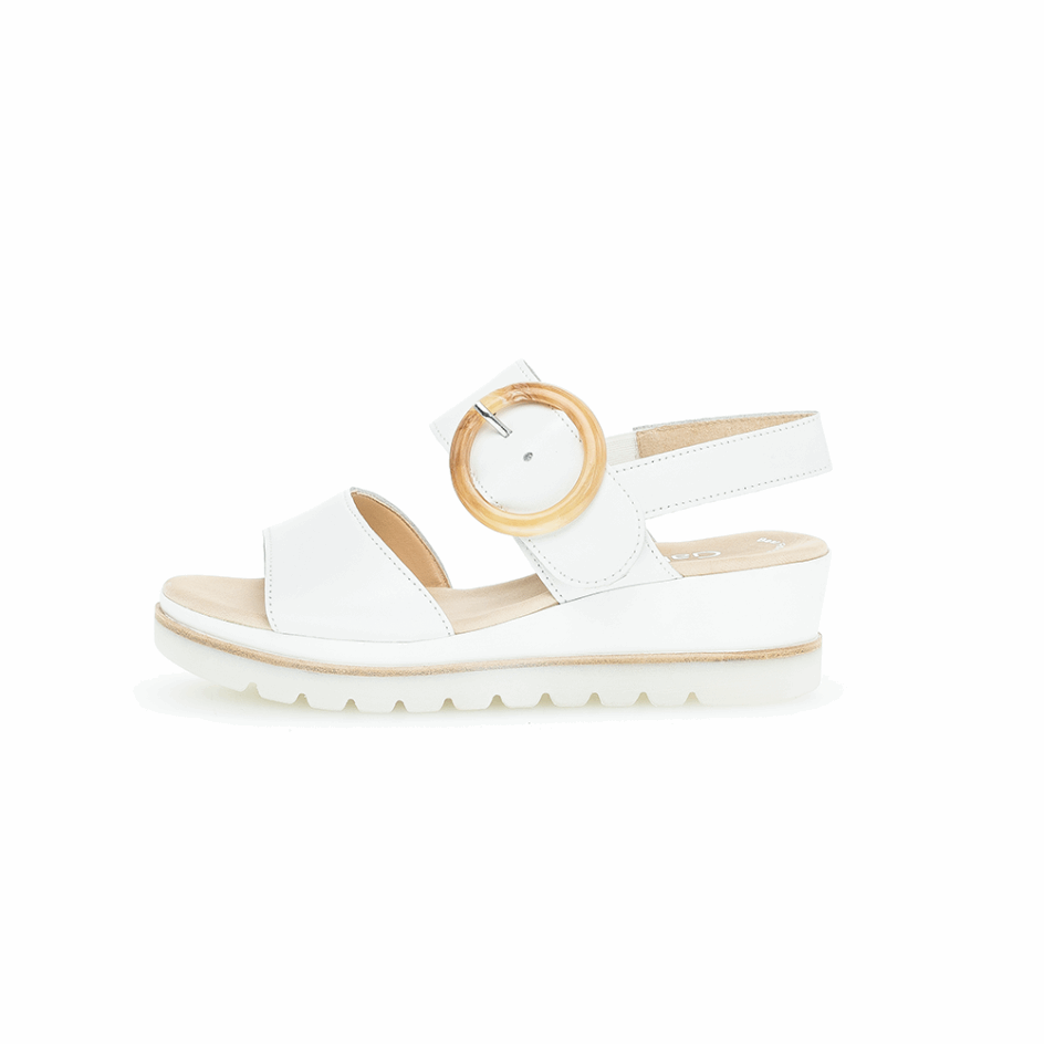 Wedge Ankle Strap Sandal White Gabor