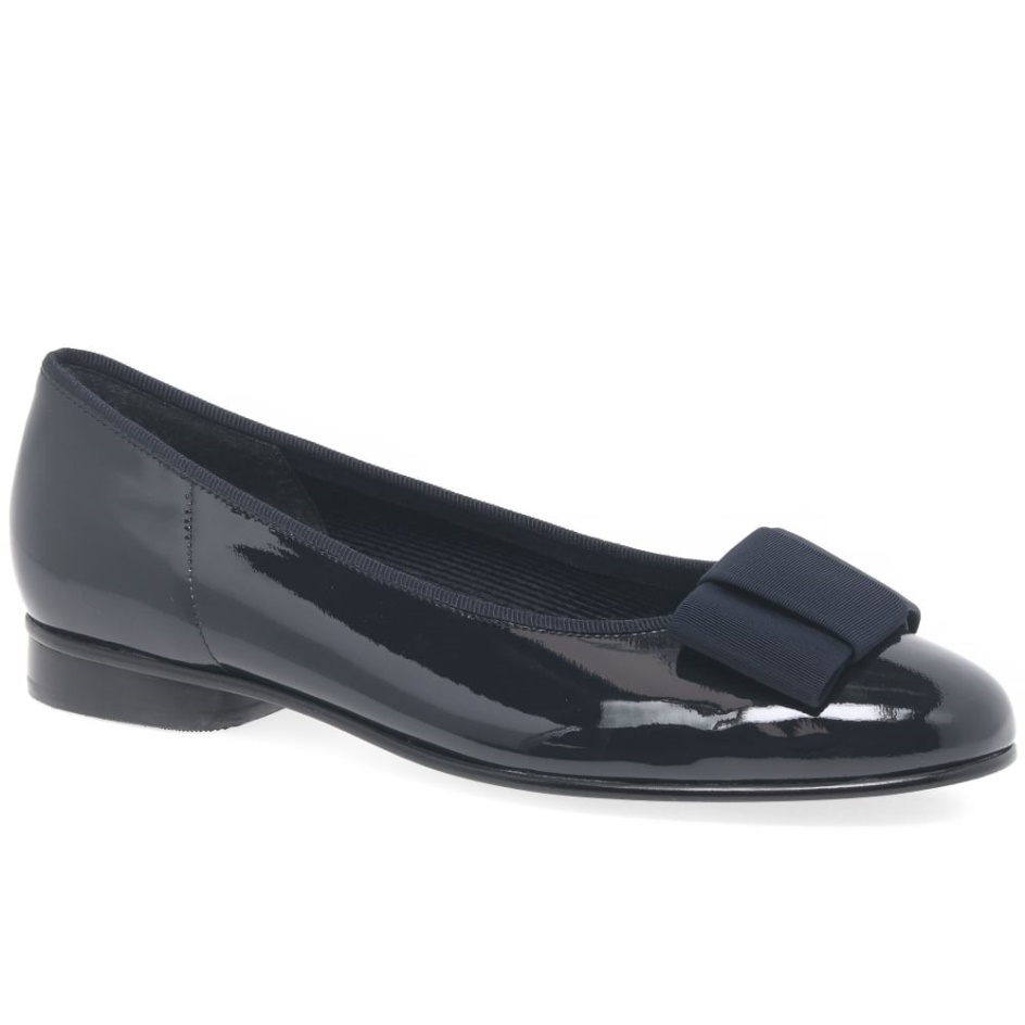 Gabor Ocean Patent Assist Womens Bow Trim Ballerina Flats