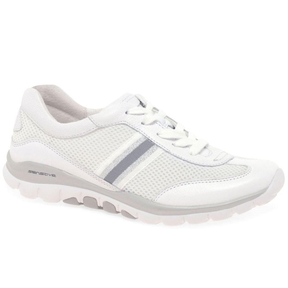 Helen Womens Sports Trainers White/Silver Gabor