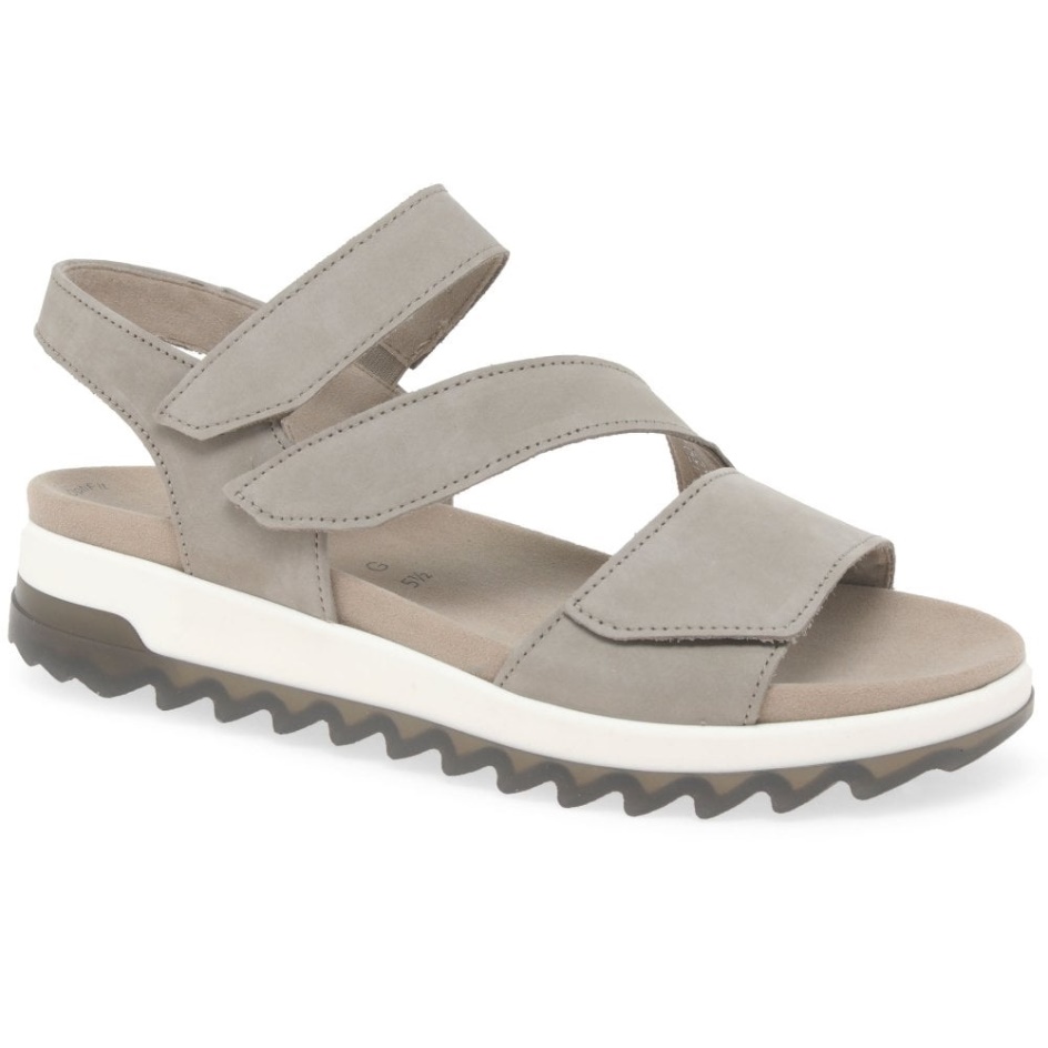 Linen Nubuck Gabor Verity Womens Strappy Low Heeled Sandals