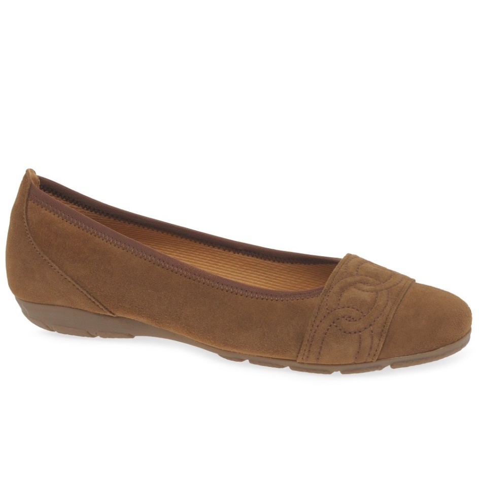Resemblance Ladies Shoes Gabor New Whiskey Suede